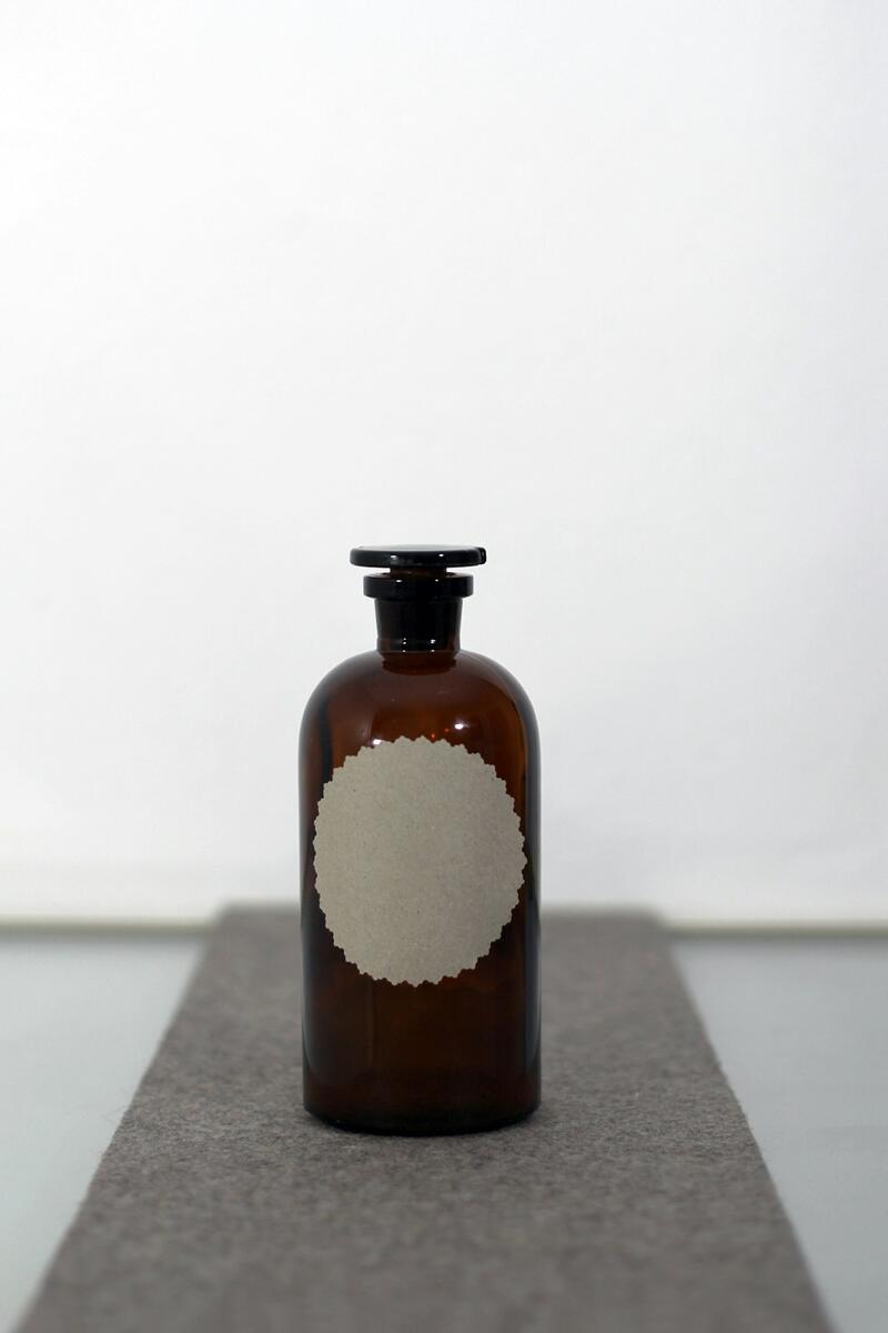 An amber pharmacy bottle